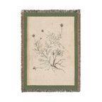 A Curious Herbal Camomile Woven Blanket, Elizabeth Blackwell, Vintage Botanical Art
