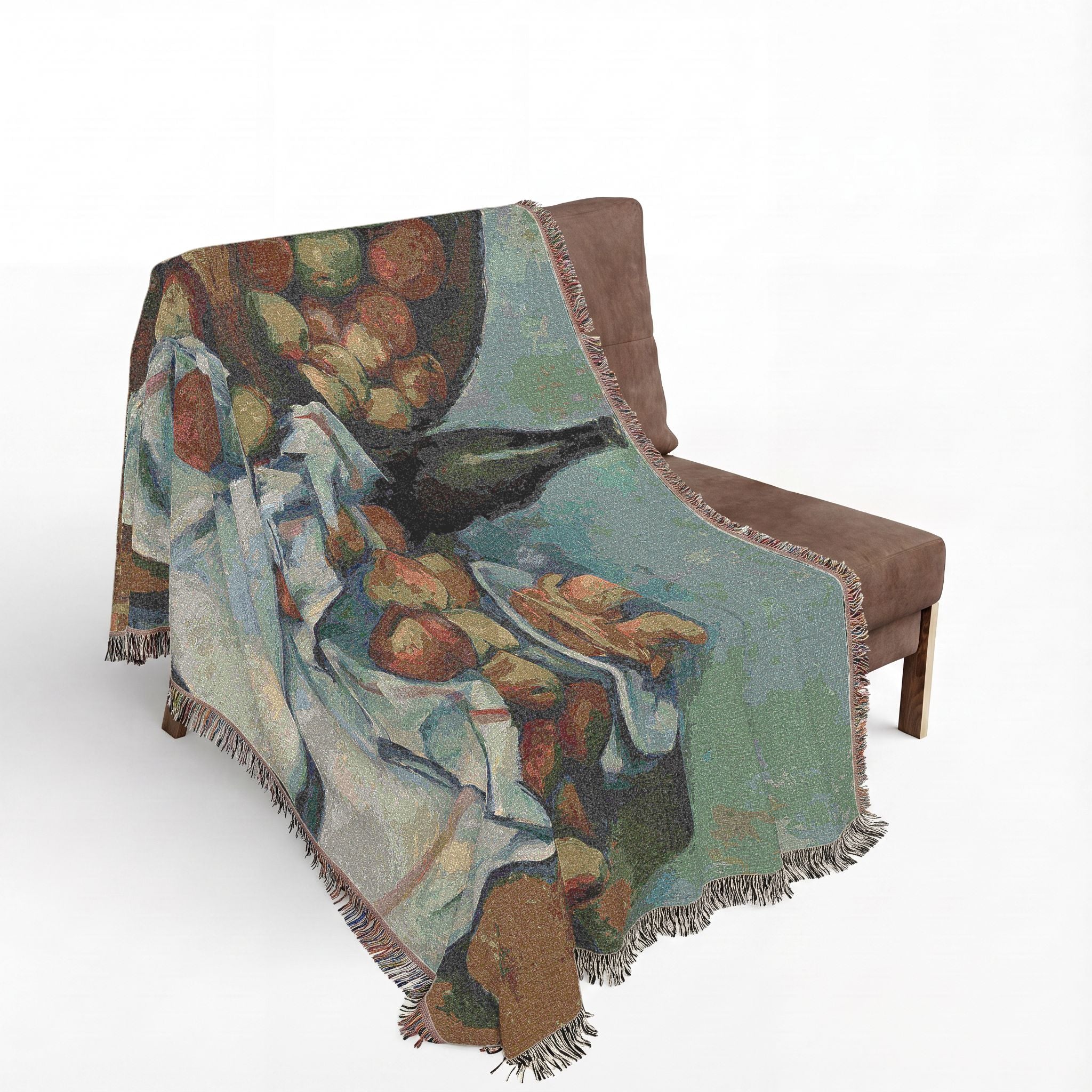 A Basket of Apples Woven Blanket, Paul Cézanne, Post-Impressionist Still Life Art