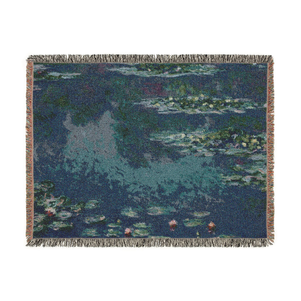 Water Lilies Woven Blanket, Claude Monet, Impressionist Fine Art Throw