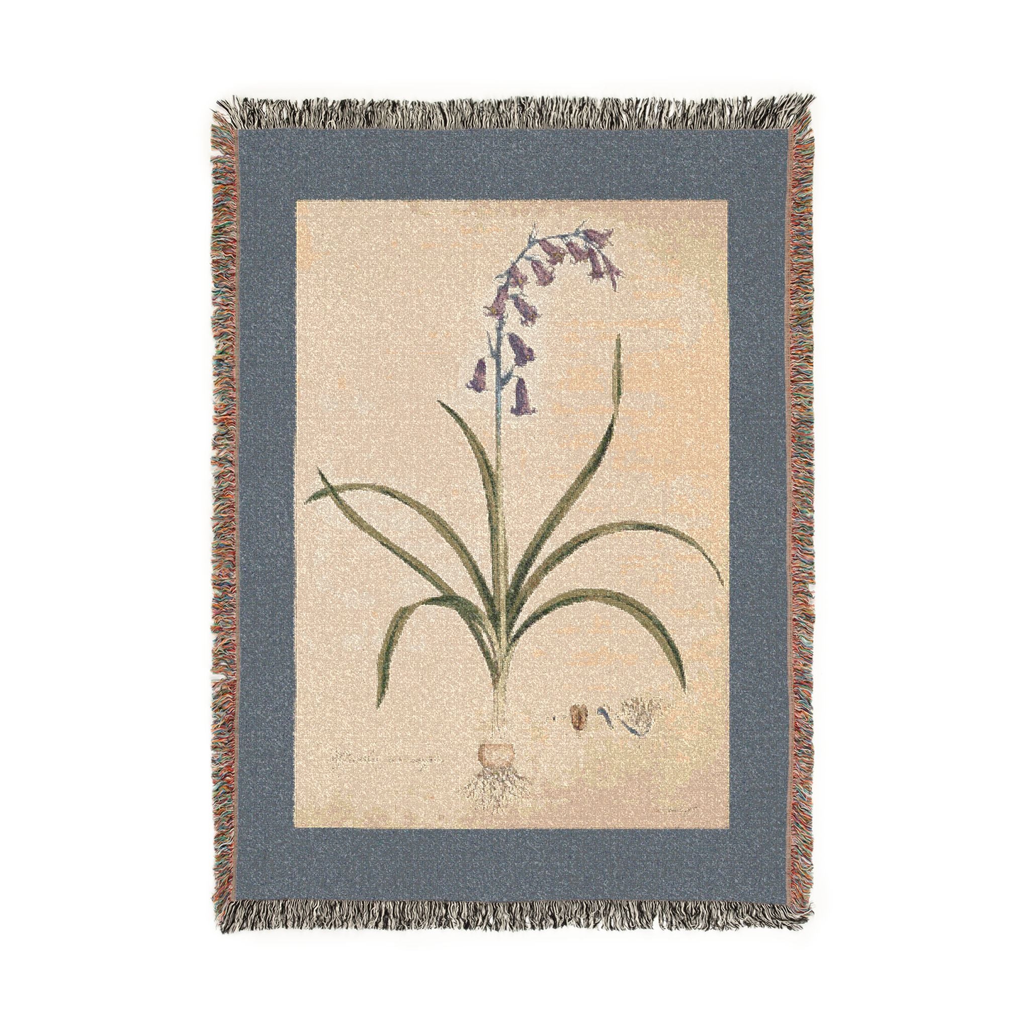 Hyacinthoides Non-Scripta Bluebell Woven Blanket, Flora Londinensis, Vintage Botanical Art