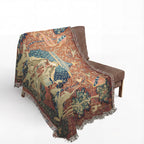 The Lady and the Unicorn À Mon Seul Désir Woven Blanket, Medieval Tapestry Art Throw