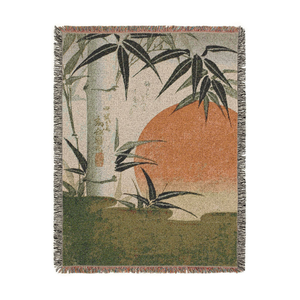 Bamboo and Rising Sun Woven Blanket, Utagawa Kunimaru, Japanese Botanical Art