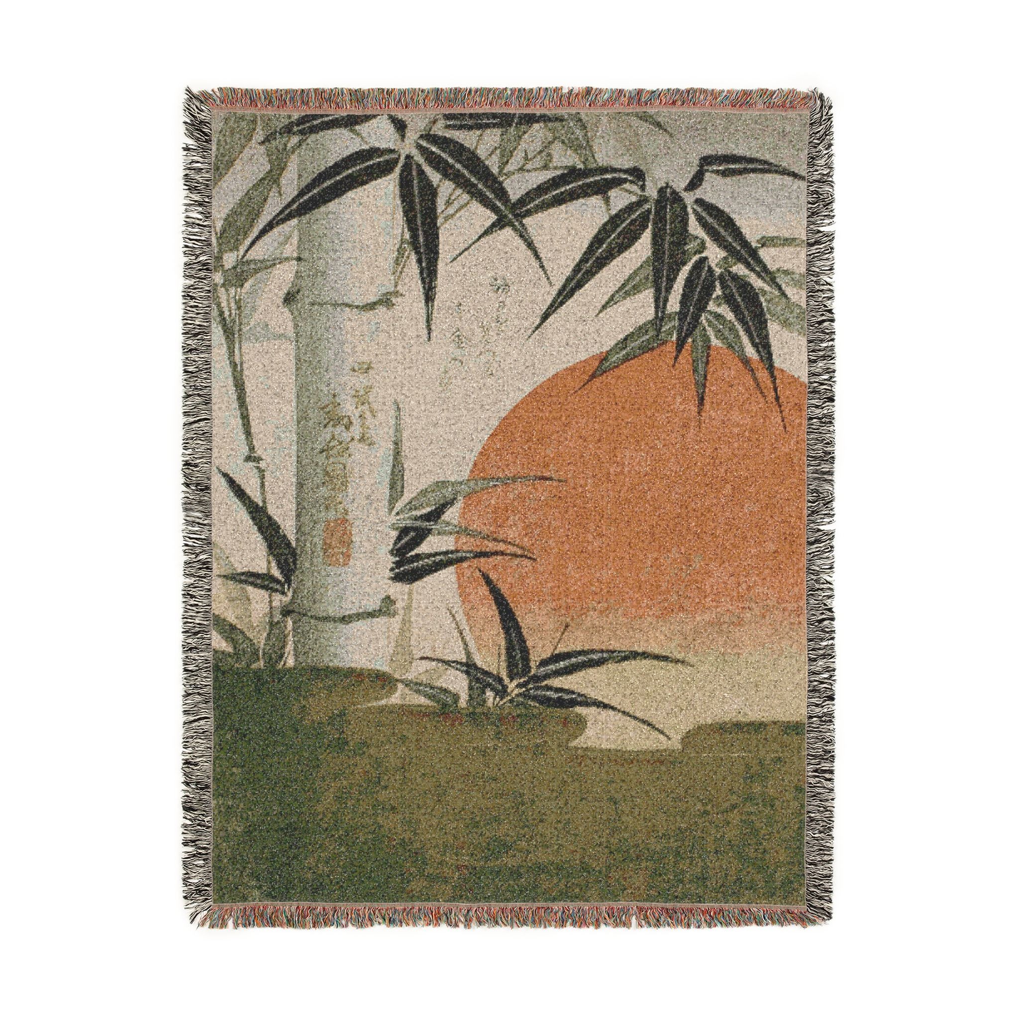 Bamboo and Rising Sun Woven Blanket, Utagawa Kunimaru, Japanese Botanical Art