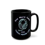 One More Game Was Three Hours Ago Mug, Funny Gamer Humor, Retro Neon Black Ceramic