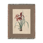 Amaryllis Formosissima Woven Blanket, Pierre-Joseph Redouté, Vintage Botanical Art Throw