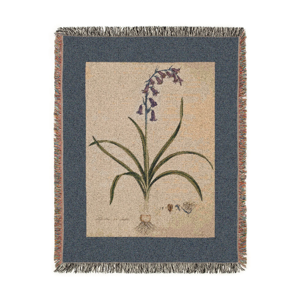 Hyacinthoides Non-Scripta Bluebell Woven Blanket, Flora Londinensis, Vintage Botanical Art