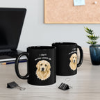 I Can't My Dog Looked Sad Mug, Funny Dog Lover Humor, Black Ceramic
