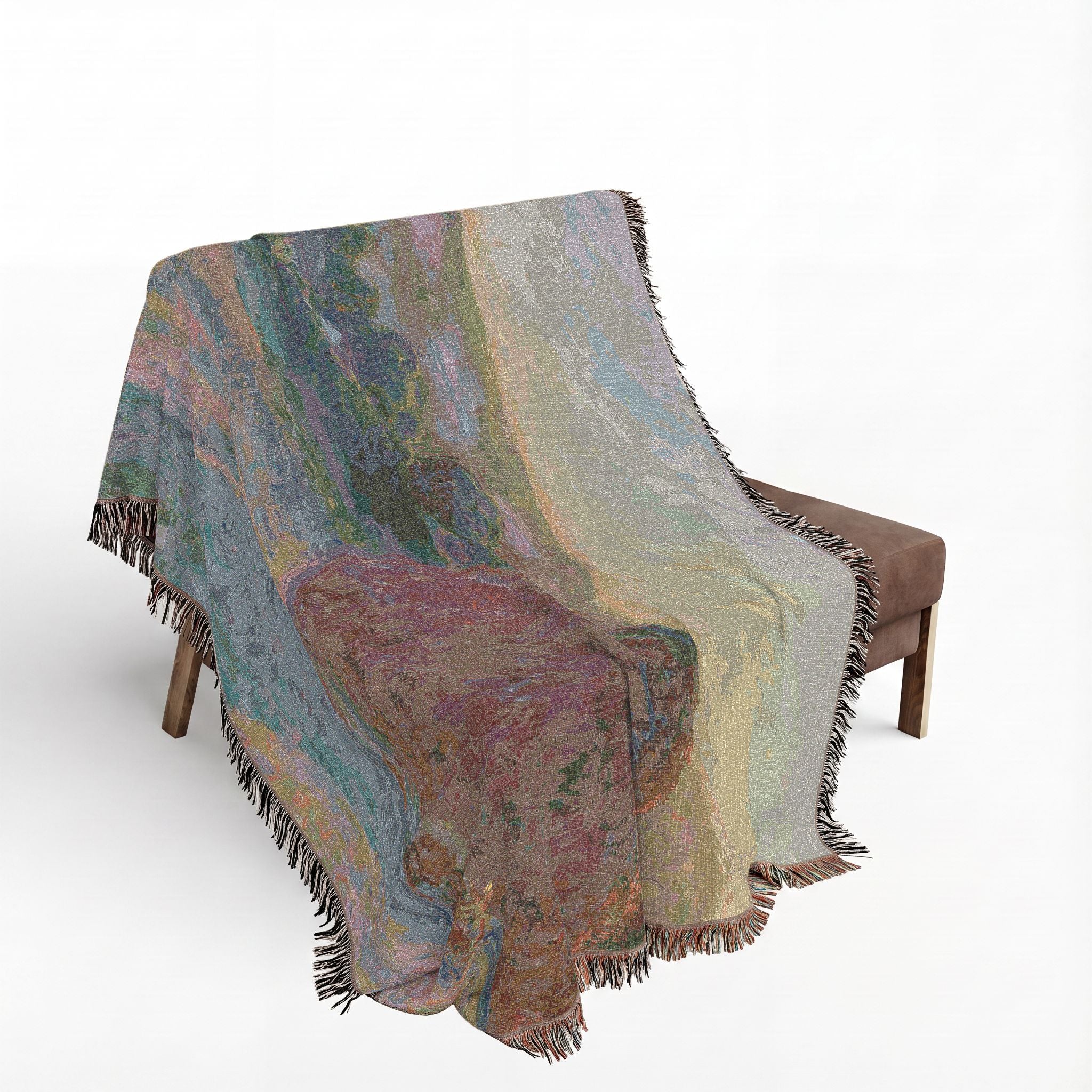 Stacks of Wheat (End of Summer) Woven Blanket, Claude Monet, Impressionist Art Throw