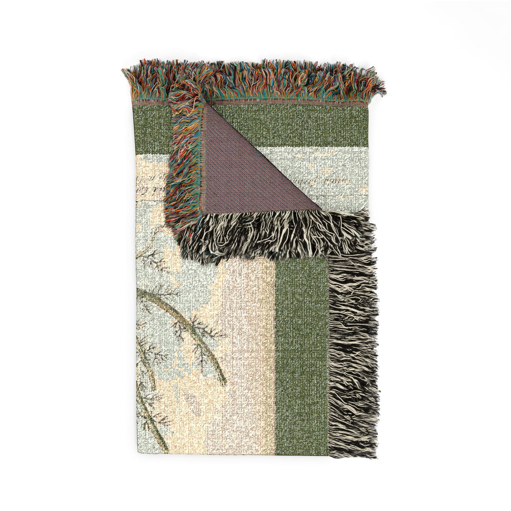 A Curious Herbal Faetid Camomile Woven Blanket, Elizabeth Blackwell, Botanical Art Throw