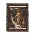 JOB Cigarette Papers Woven Blanket, Alphonse Mucha, 1897 Art Nouveau Poster