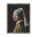 Girl with a Pearl Earring Woven Blanket, Johannes Vermeer, Dutch Golden Age Art