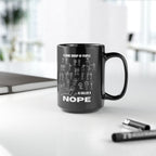 A Large Group of People Is Called a Nope Coffee Mug, Funny Introvert Humor, Black Ceramic