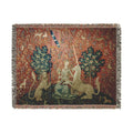 The Lady and the Unicorn Sight Woven Blanket, Medieval Tapestry Art Throw