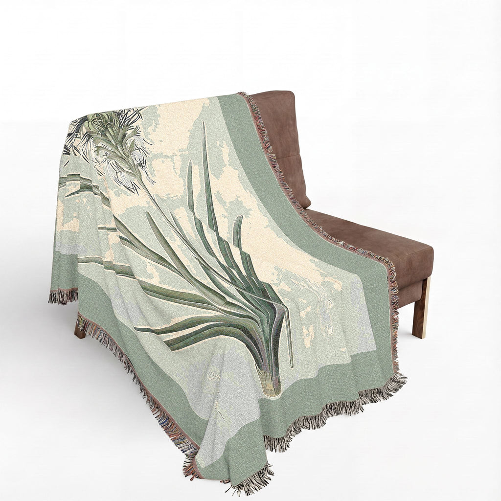 Agave Spicata Woven Blanket, Pierre-Joseph Redouté, Vintage Botanical Art Throw