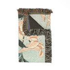 Lilies Woven Blanket, Katsushika Hokusai, Japanese Botanical Art Throw