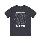 A Large Group of People Is Called a Nope Graphic Tee, Funny Stick Figure Introvert T-Shirt