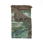 Japanese Footbridge Woven Blanket, Claude Monet, Impressionist Garden Art Throw