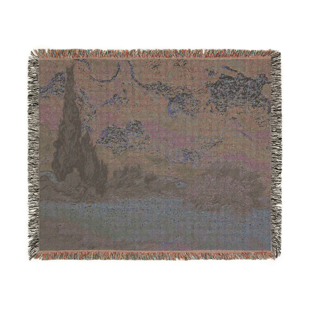 Wheat Field with Cypresses Woven Blanket, Vincent van Gogh, Fine Art Throw