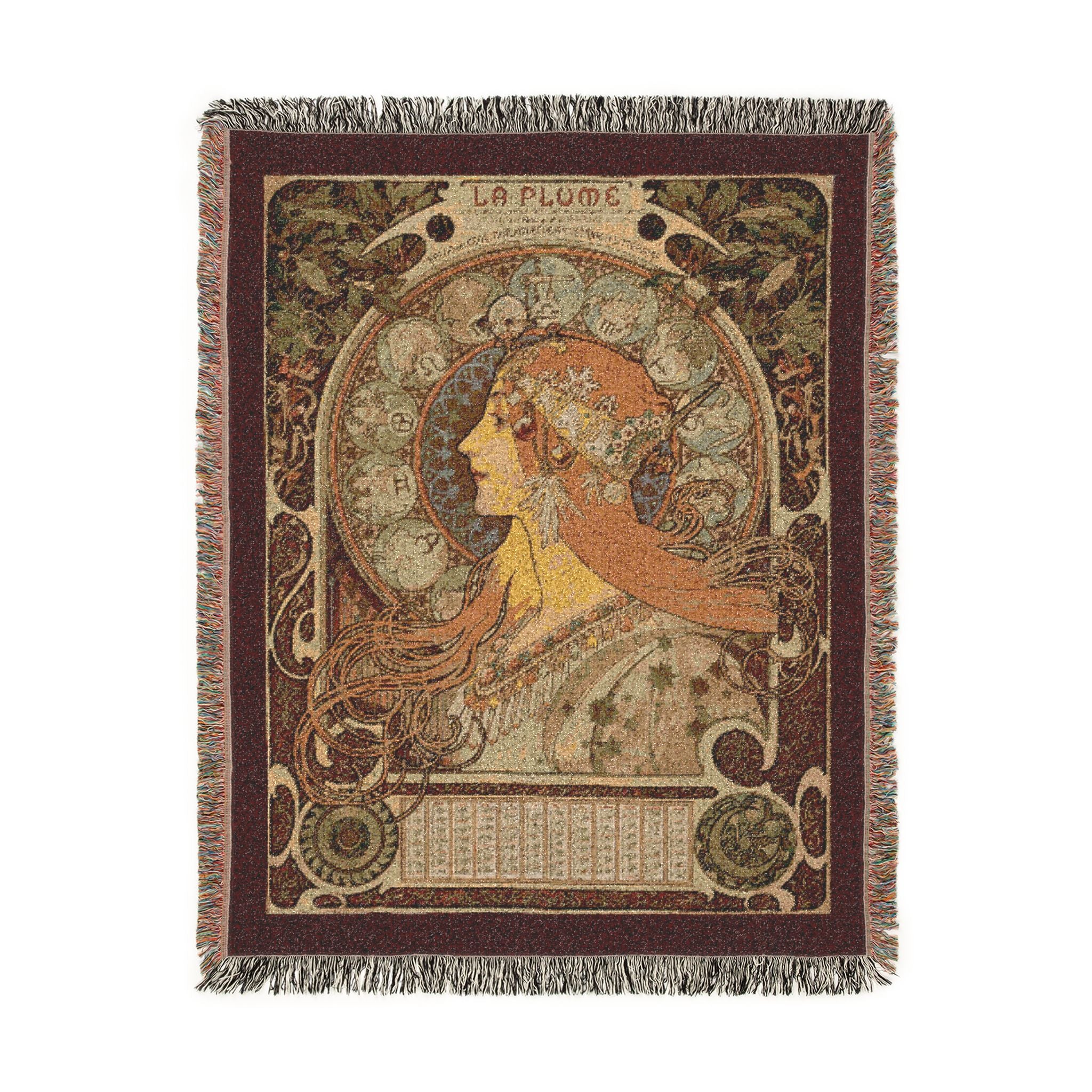 Zodiaque Woven Blanket, Alphonse Mucha, Art Nouveau Zodiac Art
