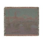 Waterloo Bridge, Gray Day Woven Blanket, Claude Monet, Impressionist London Art