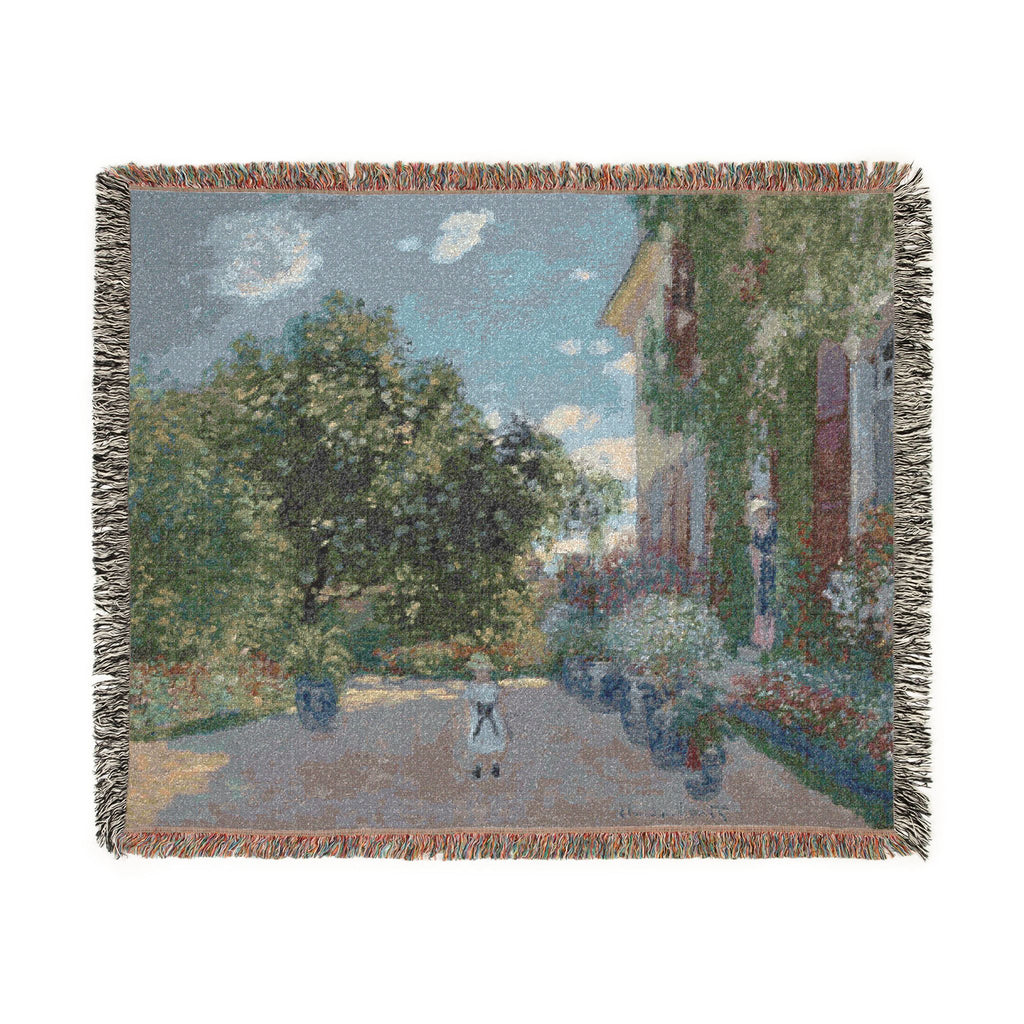 The Artist's House at Argenteuil Woven Blanket, Claude Monet, Impressionist Art Throw