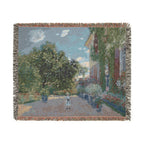 The Artist's House at Argenteuil Woven Blanket, Claude Monet, Impressionist Art Throw