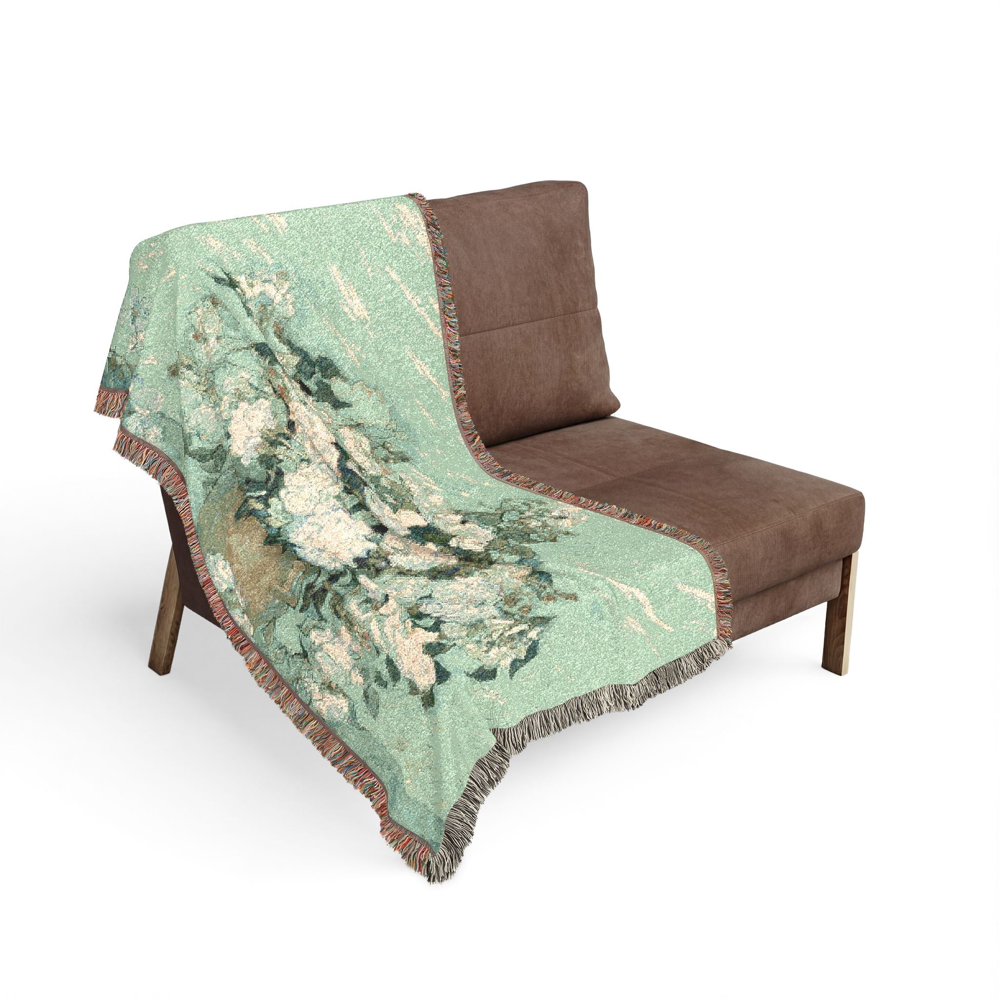 Roses Woven Blanket, Vincent van Gogh, Floral Fine Art Throw