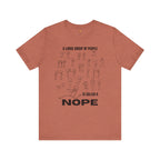A Large Group of People Is Called a Nope Graphic Tee, Funny Stick Figure Introvert T-Shirt