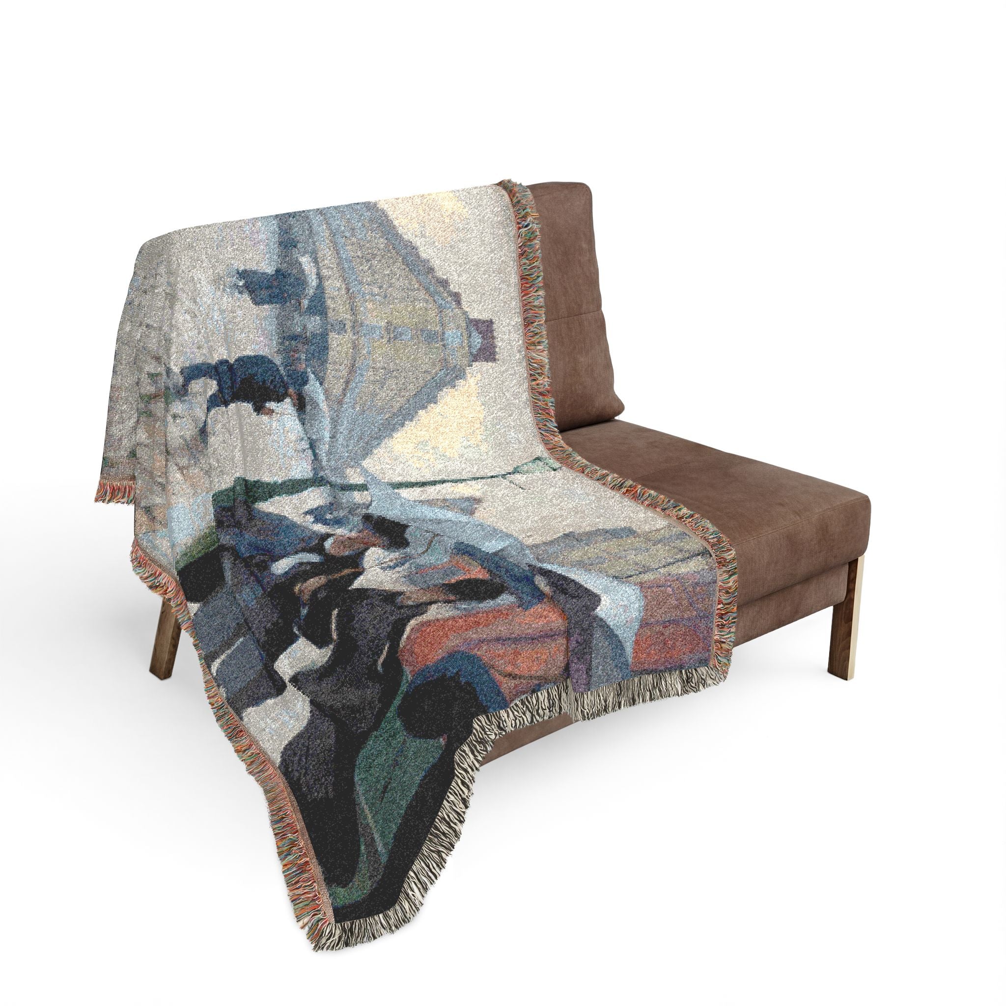 Paris Street; Rainy Day Woven Blanket, Gustave Caillebotte, Impressionist Art Throw
