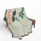 Lilies Woven Blanket, Katsushika Hokusai, Japanese Botanical Art Throw