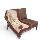 Papaver Rhoeas Poppy Woven Blanket, Flora Londinensis, Vintage Botanical Art