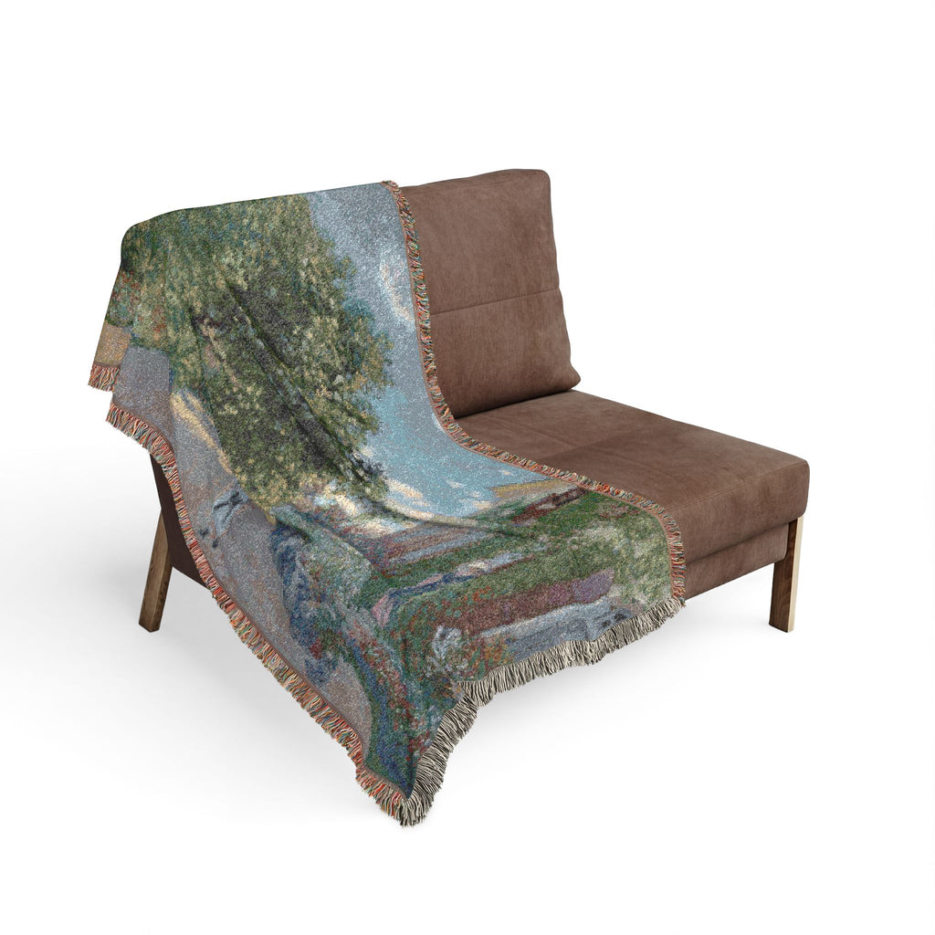 The Artist's House at Argenteuil Woven Blanket, Claude Monet, Impressionist Art Throw