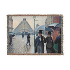 Paris Street; Rainy Day Woven Blanket, Gustave Caillebotte, Impressionist Art Throw