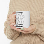 A Large Group of People Is Called a Nope Coffee Mug, Funny Introvert Humor, White Ceramic