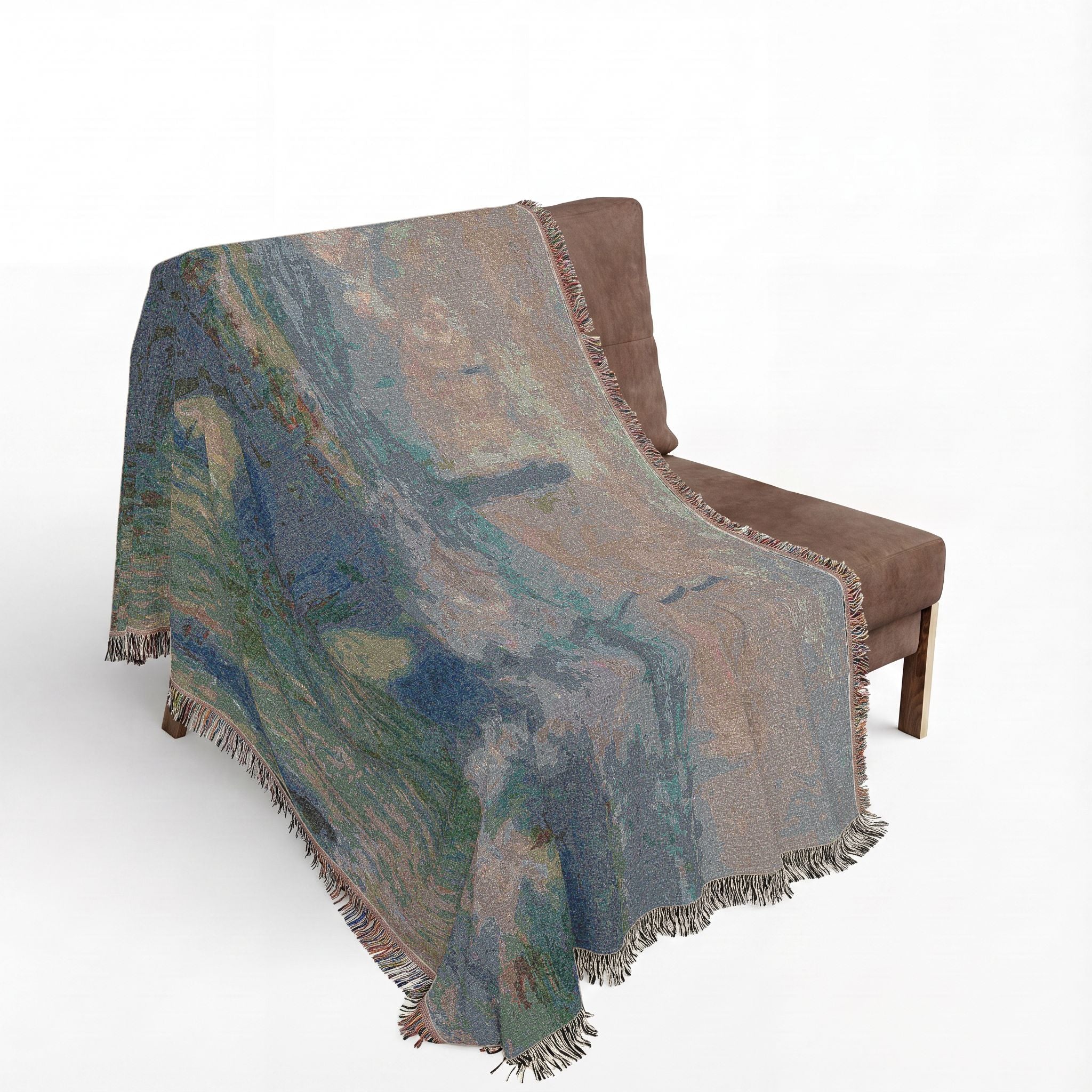 Waterloo Bridge, Gray Day Woven Blanket, Claude Monet, Impressionist London Art