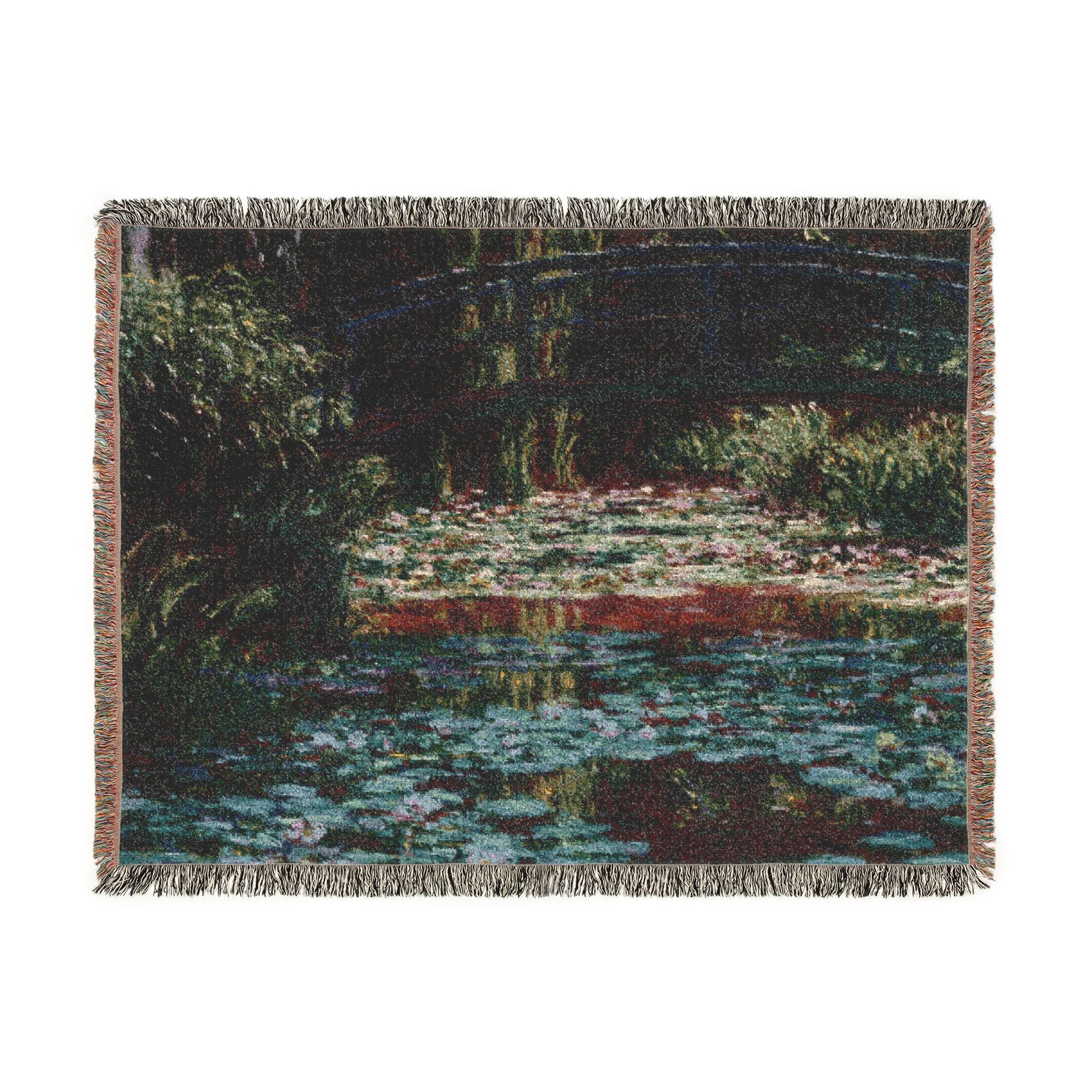Water Lily Pond Woven Blanket, Claude Monet, Impressionist Art Throw