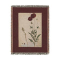 Papaver Rhoeas Poppy Woven Blanket, Flora Londinensis, Vintage Botanical Art