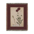 Papaver Rhoeas Poppy Woven Blanket, Flora Londinensis, Vintage Botanical Art