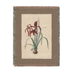 Amaryllis Formosissima Woven Blanket, Pierre-Joseph Redouté, Vintage Botanical Art Throw