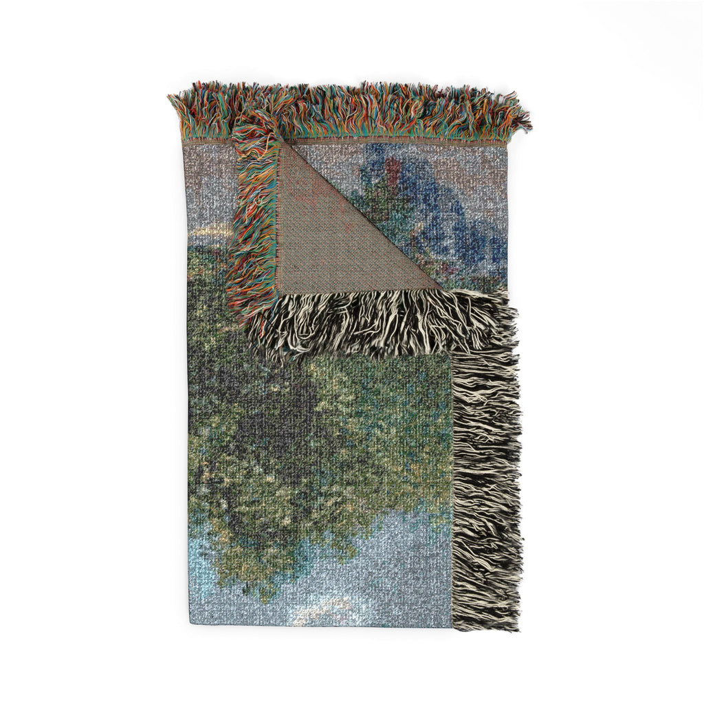 The Artist's House at Argenteuil Woven Blanket, Claude Monet, Impressionist Art Throw