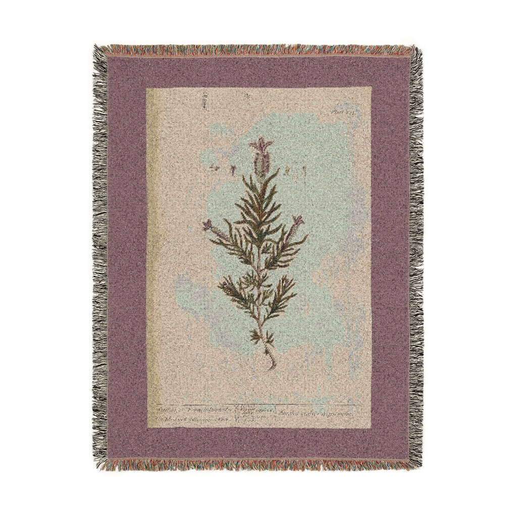A Curious Herbal French Lavender Woven Blanket, Elizabeth Blackwell, Botanical Art Throw