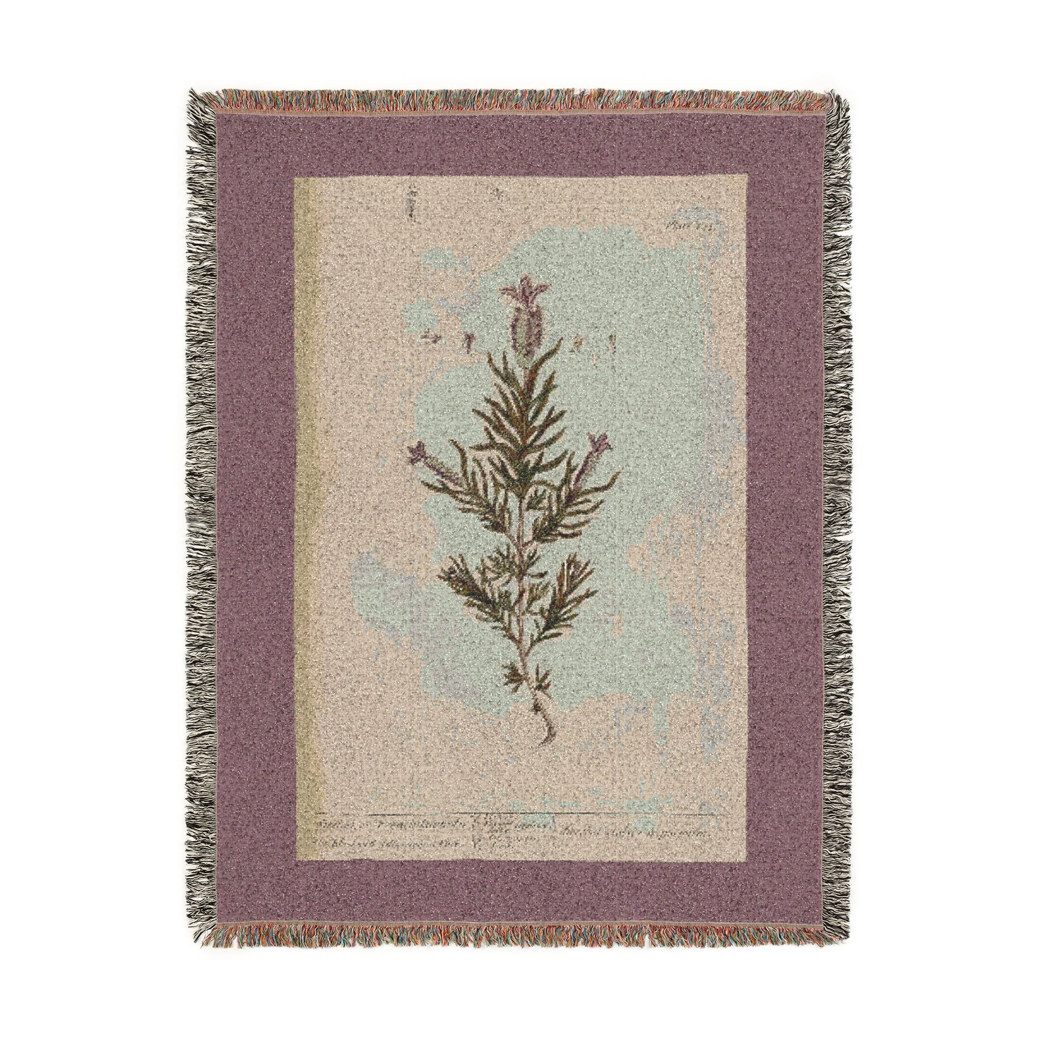 A Curious Herbal French Lavender Woven Blanket, Elizabeth Blackwell, Botanical Art Throw