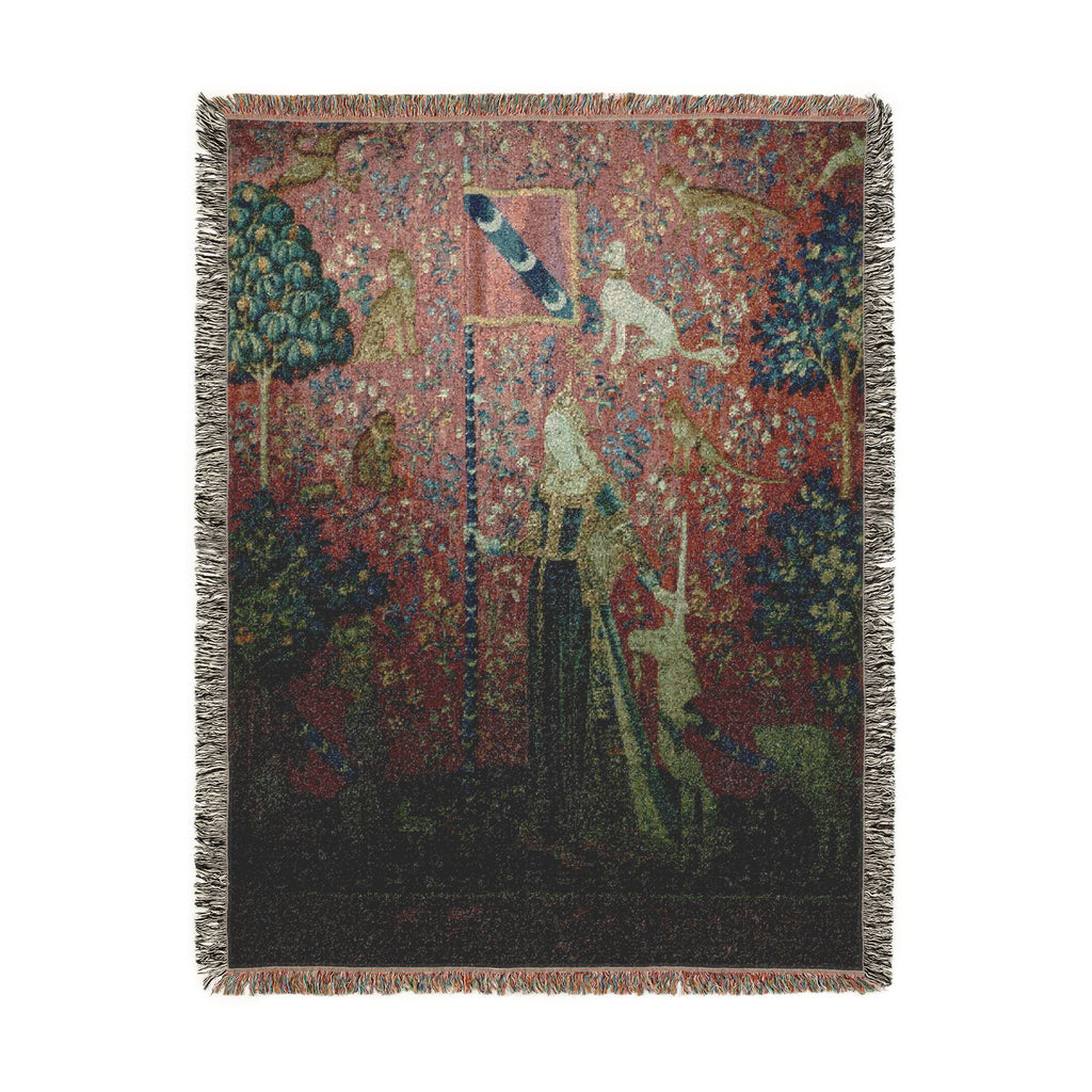 The Lady and the Unicorn Touch Woven Blanket, Medieval Tapestry Art Throw