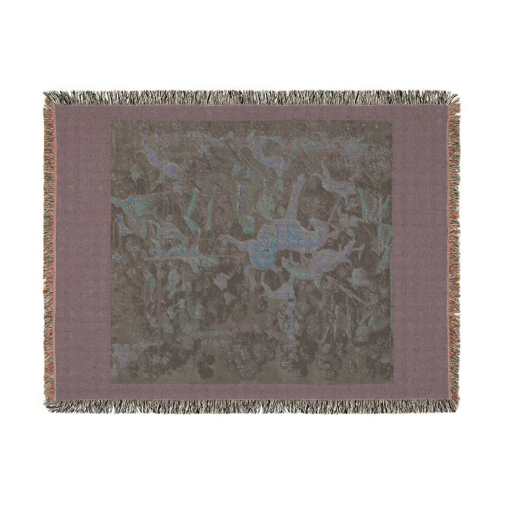 The Unicorn Defends Himself Woven Blanket, Medieval Unicorn Tapestry Art Throw
