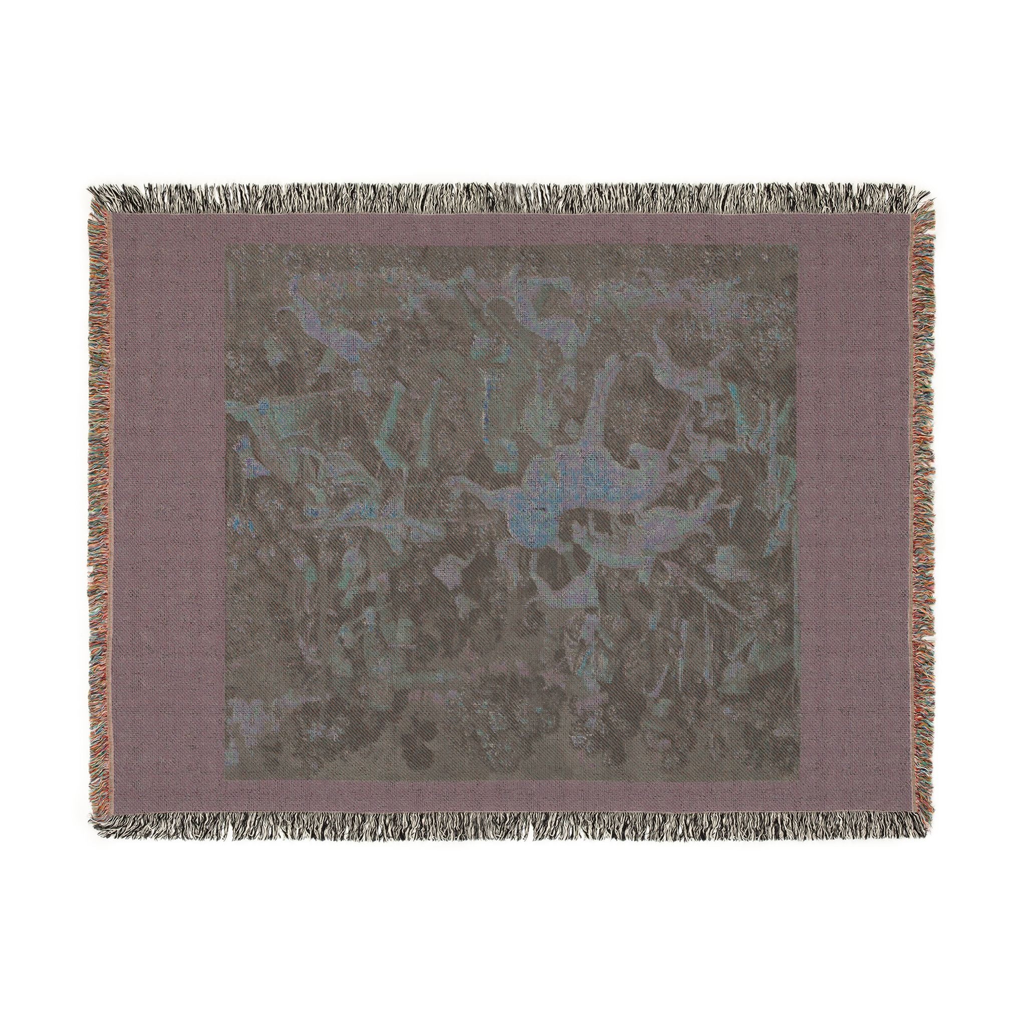 The Unicorn Defends Himself Woven Blanket, Medieval Unicorn Tapestry Art Throw