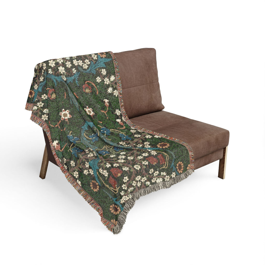 Blackthorn Woven Blanket, John Henry Dearle, Arts and Crafts Floral Art Throw