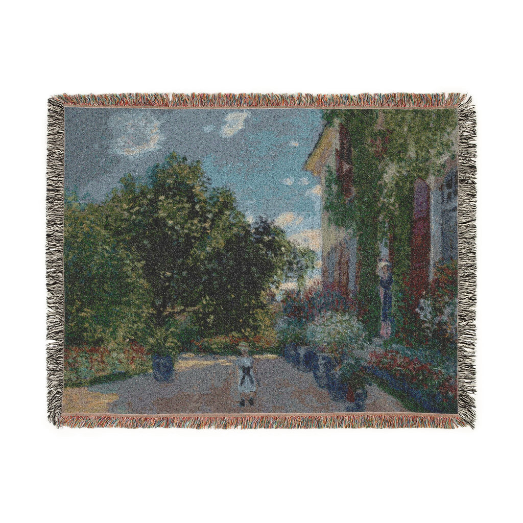 The Artist's House at Argenteuil Woven Blanket, Claude Monet, Impressionist Art Throw
