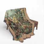 Muscinae Moss Woven Blanket, Ernst Haeckel, Vintage Botanical Art
