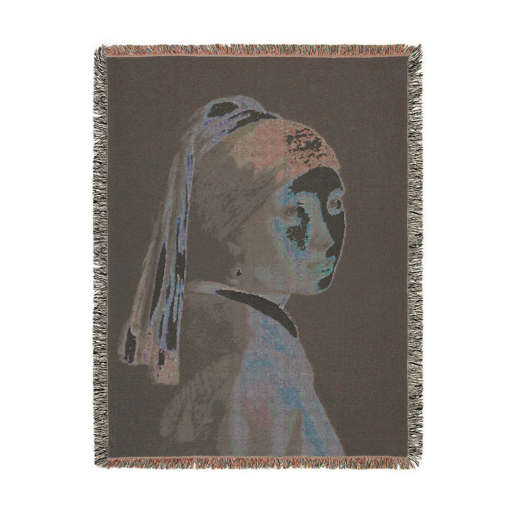Girl with a Pearl Earring Woven Blanket, Johannes Vermeer, Dutch Golden Age Art