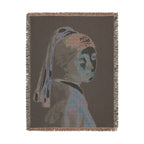 Girl with a Pearl Earring Woven Blanket, Johannes Vermeer, Dutch Golden Age Art
